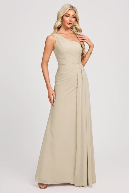 Robe Chic Asymétrique Beige - gallery 1