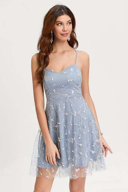Robe Chic Courte Brodée - gallery 3
