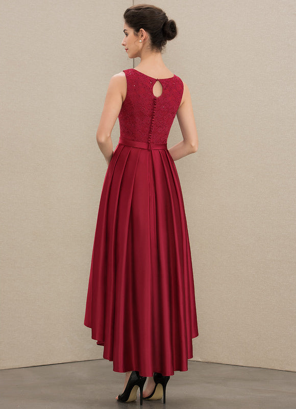 Robe Chic Rouge Élégance Asymétrique - gallery 1