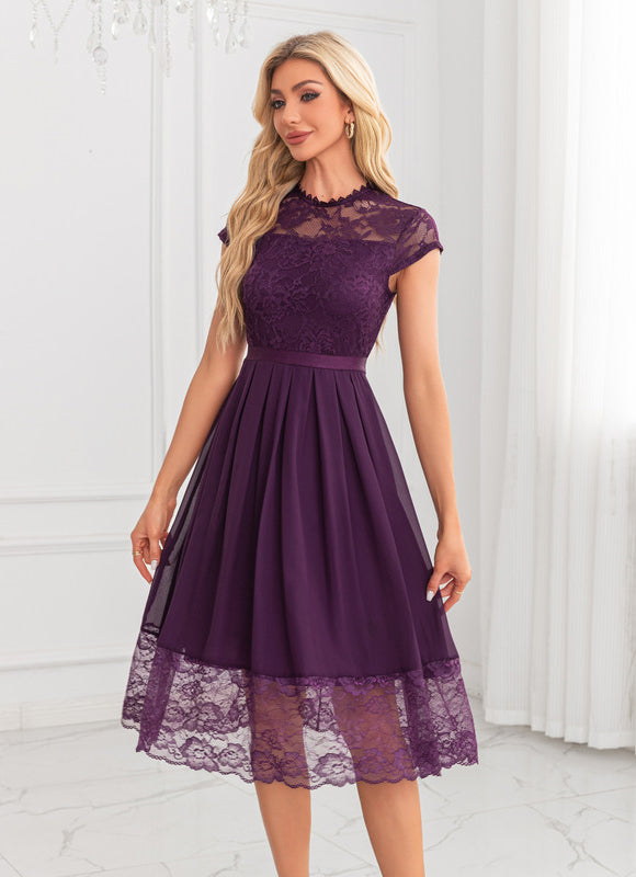 Robe Chic Violette Élégante - gallery 1