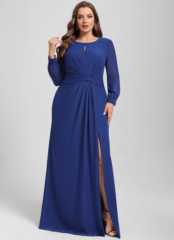 Robe Chic Longue Azur Drapée - gallery 8