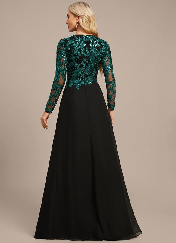 Robe Chic Éclat Noir Émeraude - gallery 6