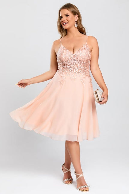 Robe Chic Ailée Pêche - gallery 5