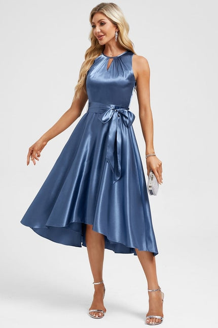 Robe Chic Éclat Satiné Azure - gallery 2