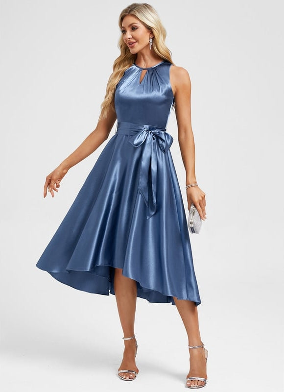 Robe Chic Éclat Satiné Azure - gallery 2