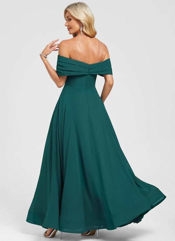 Robe Chic Mousseline Verte - gallery 3