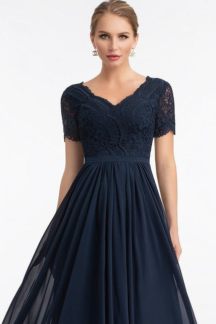 Robe Chic Longue Marine Élégante - gallery 4