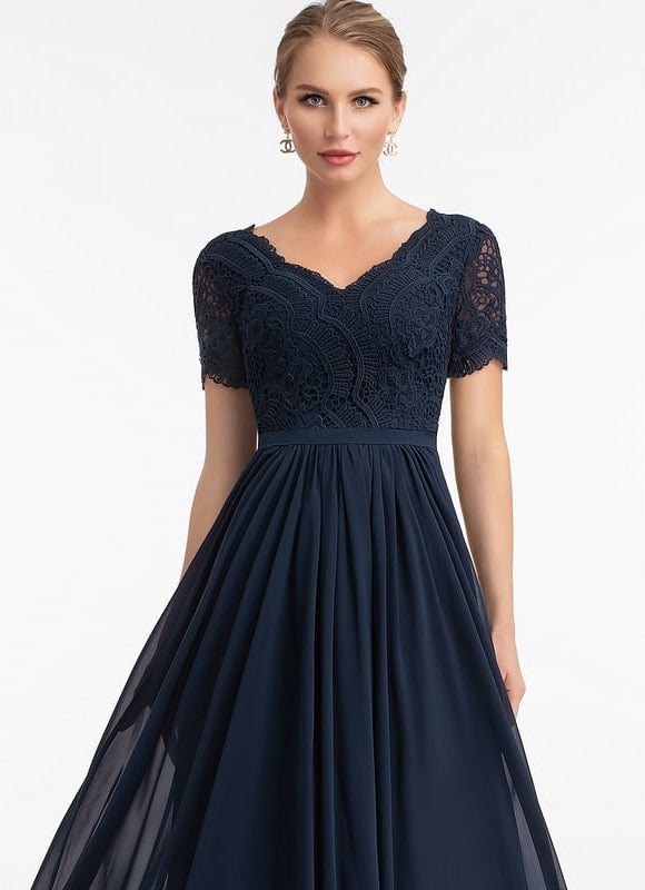 Robe Chic Longue Marine Élégante - gallery 4
