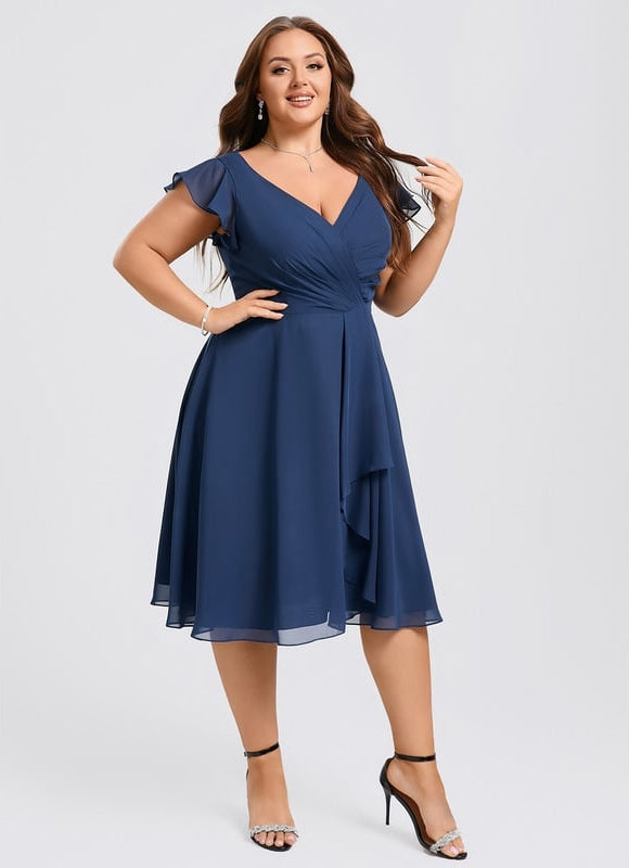 Robe Chic Bleu Élégance Flottante - gallery 9