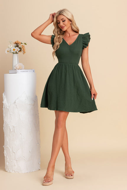 Robe Chic Verte Évasée - gallery 2