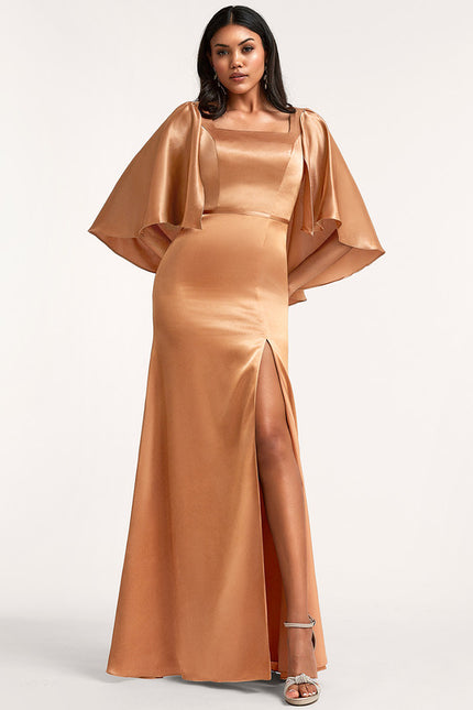 Robe Chic Satin Caramel - gallery 4