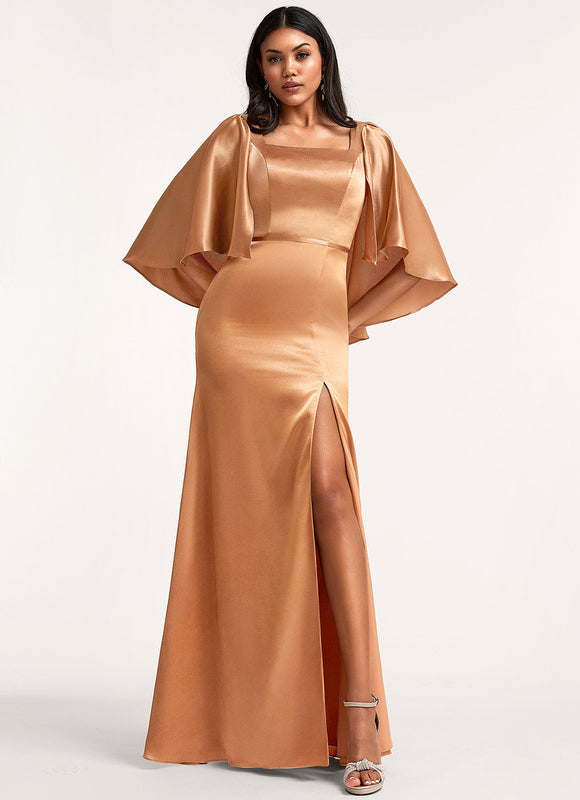 Robe Chic Satin Caramel - gallery 4