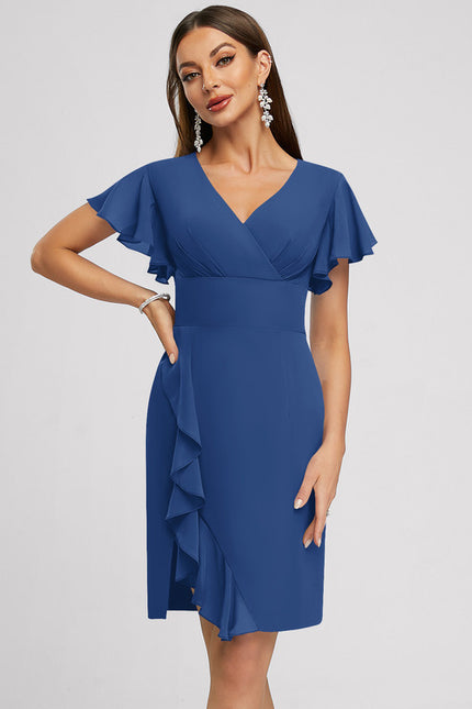 Robe Chic Volants Prune - gallery 1