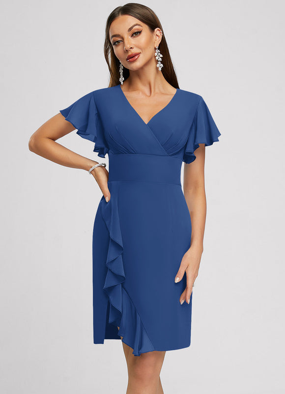 Robe Chic Volants Prune - gallery 1
