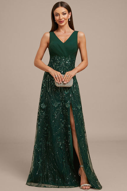 Robe Chic Longue Émeraude Festive - gallery 2