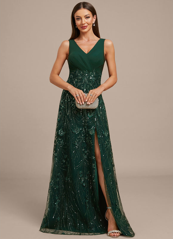 Robe Chic Longue Émeraude Festive - gallery 2