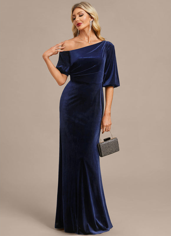 Robe Chic Velours Bleu Nuit - gallery 1