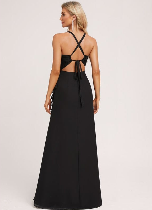 Robe Chic Longue Verte Raffinée - gallery 1