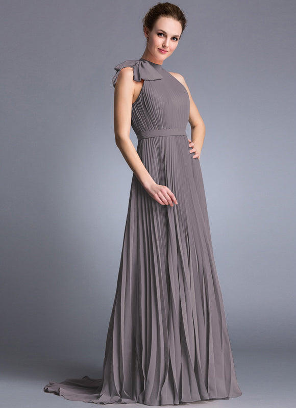 Robe Chic Satiné Taupe - gallery 1