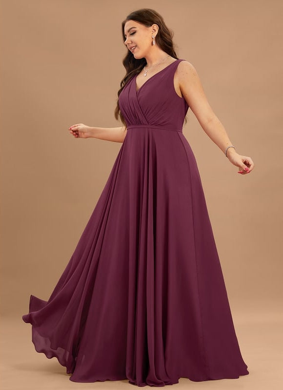 Robe Chic Longue Bordeaux Plissée - gallery 6