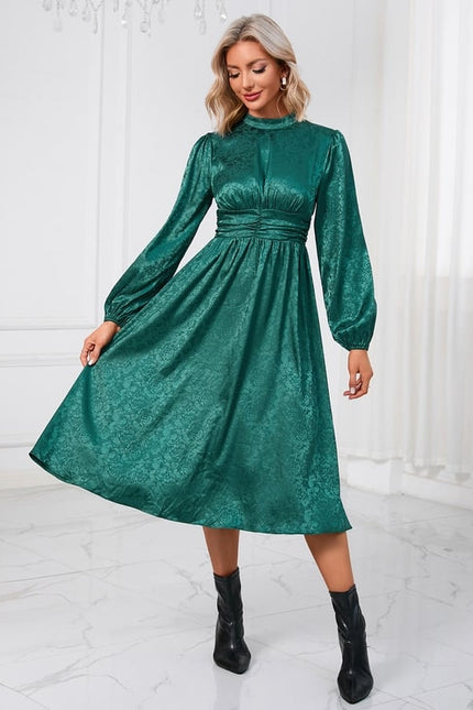 Robe Chic Vert Satiné - gallery 5