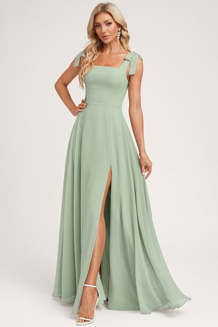 Robe Chic Longue Vert Pastel - gallery 5