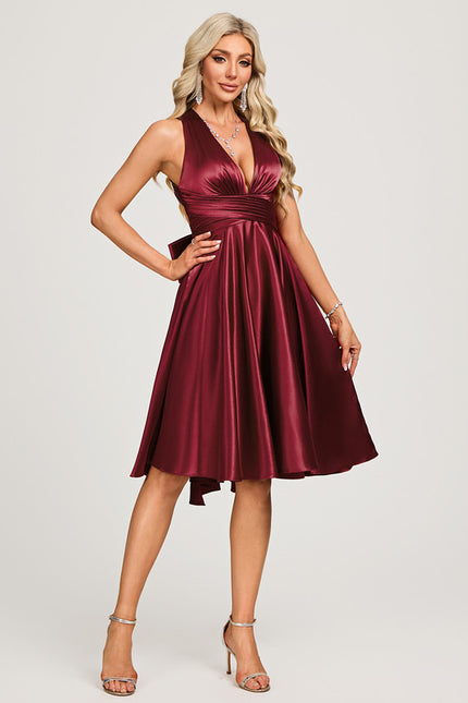 Robe Chic Cocktail Satinée - gallery 3