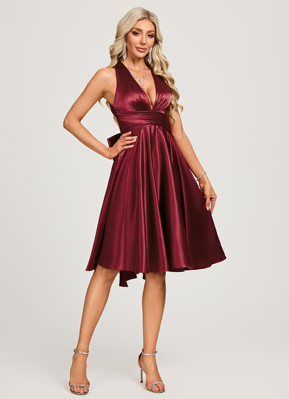 Robe Chic Cocktail Satinée - gallery 3