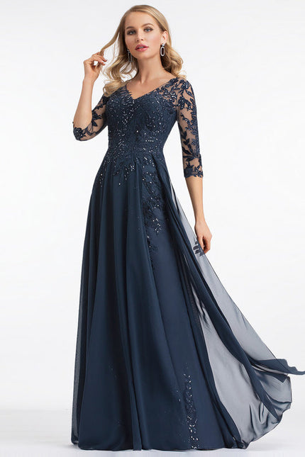 Robe Chic Longue Bleu Cobalt