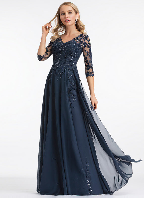 Robe Chic Longue Bleu Cobalt