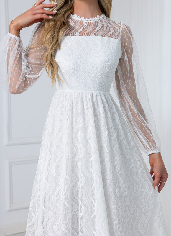 Robe Blanche Dentelle Chic - gallery 3