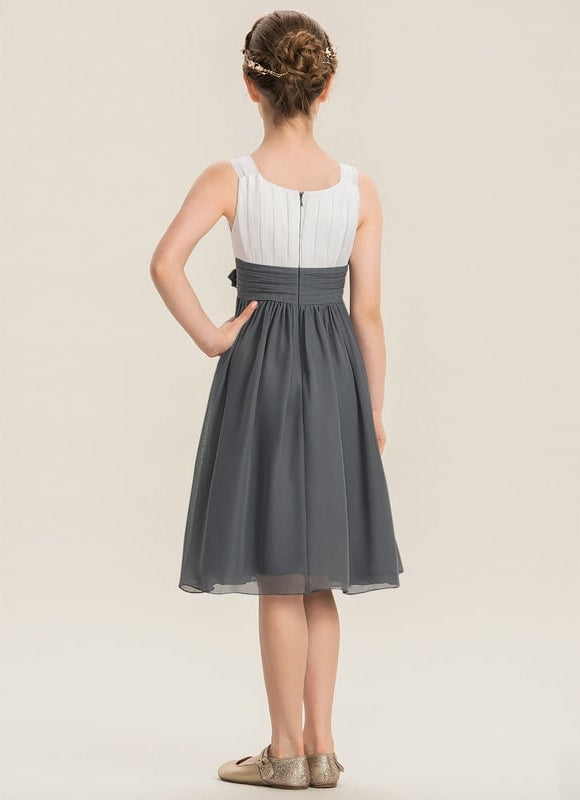 Robe Chic Gris Élégante Demoiselle D'Honneur - gallery 3