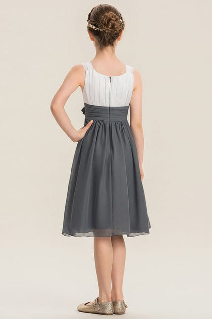 Robe Chic Gris Élégante Demoiselle D'Honneur - gallery 3