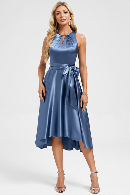 Robe Chic Éclat Satiné Azure