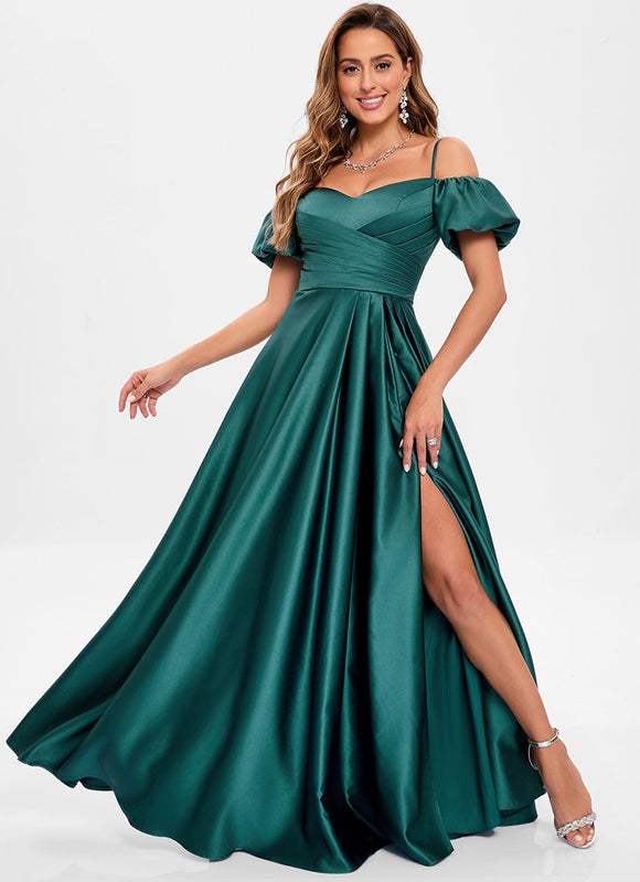 Robe Chic Bleu Royal Satinée - gallery 6