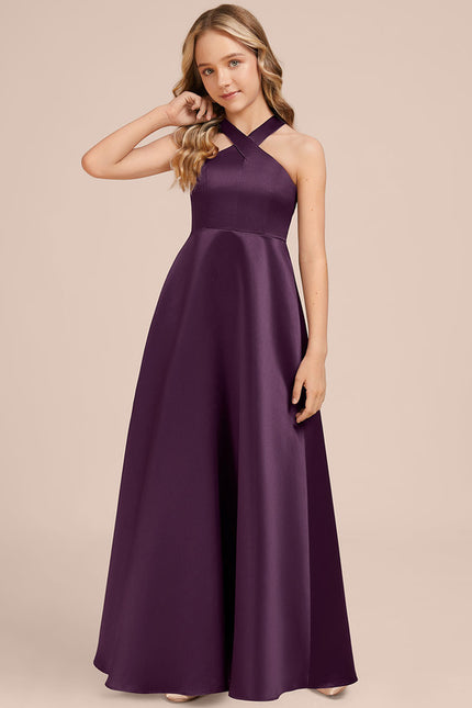 Robe Chic Satinée Prune - gallery 4