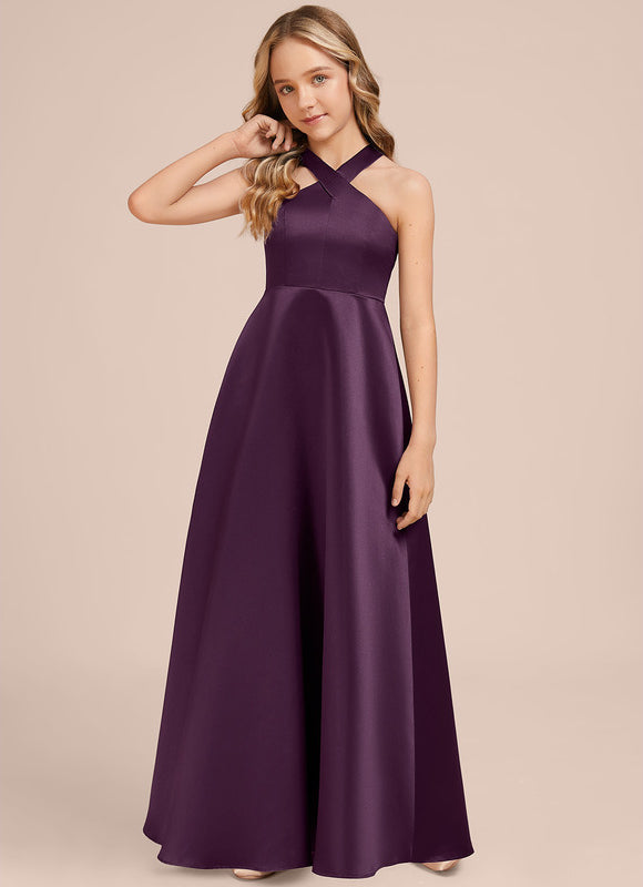 Robe Chic Satinée Prune - gallery 4