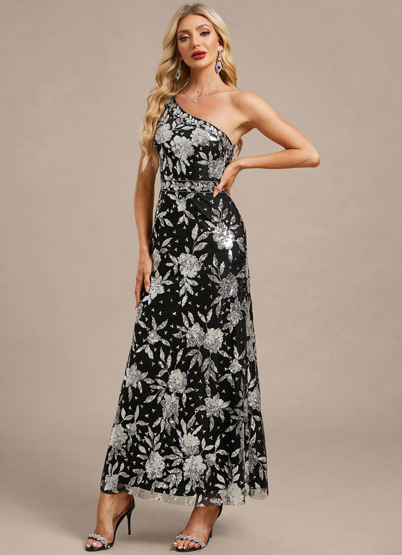 Robe Chic Asymétrique Noire - gallery 3