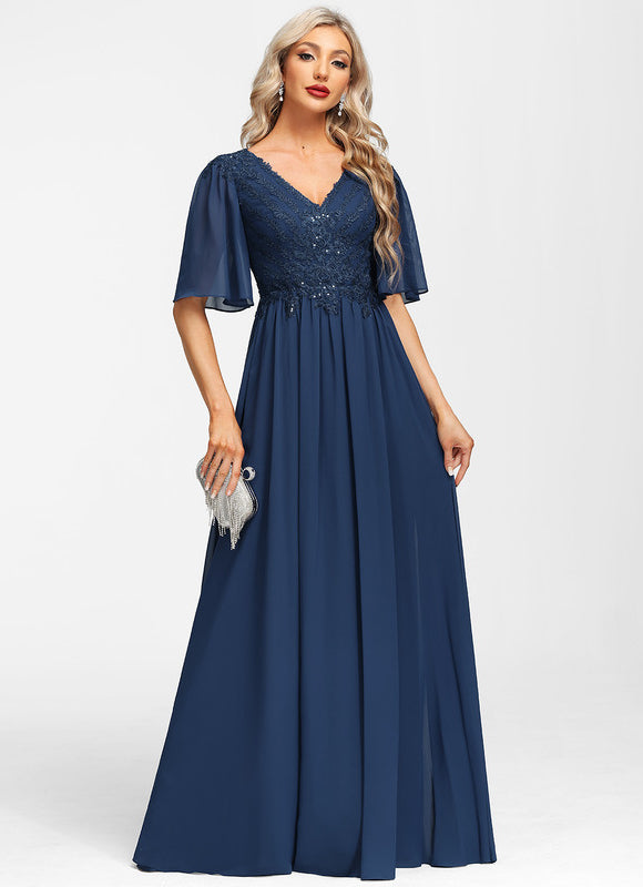 Robe Chic Longue Bleu Cobalt