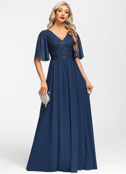 Robe Chic Longue Bleu Cobalt
