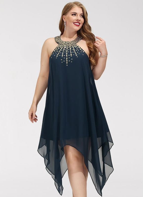Robe Chic Chic Asymétrique Perlé - gallery 4