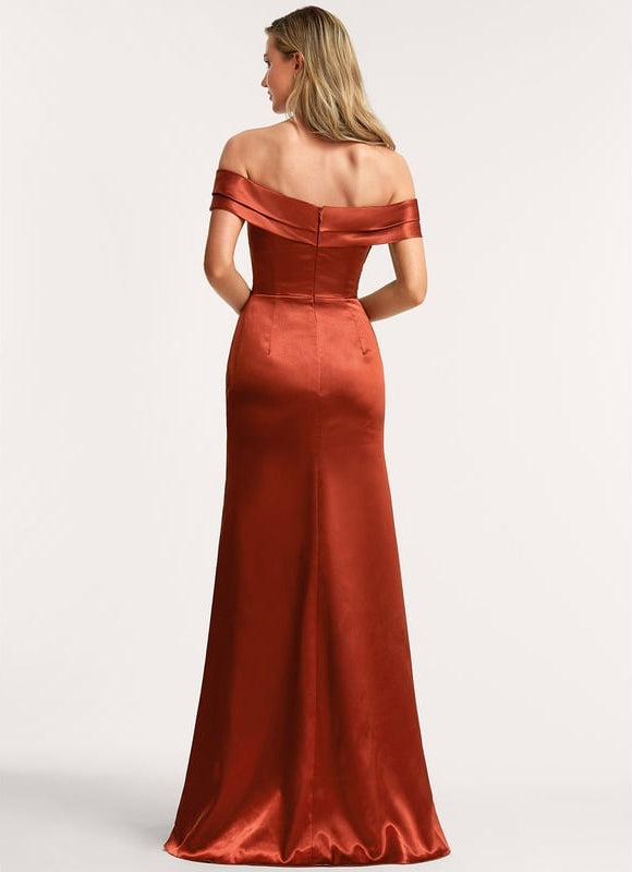 Robe Chic Satin Rouille - gallery 4