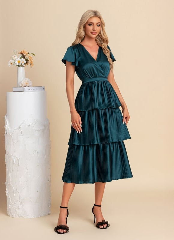 Robe Chic Plissée Satinée - gallery 5