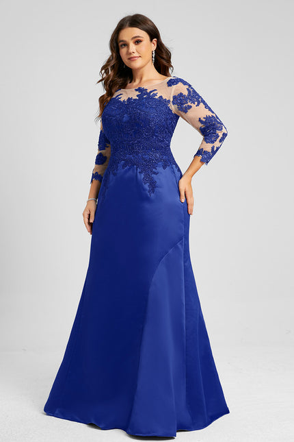 Robe Chic Élégante Bleu Satiné - gallery 7