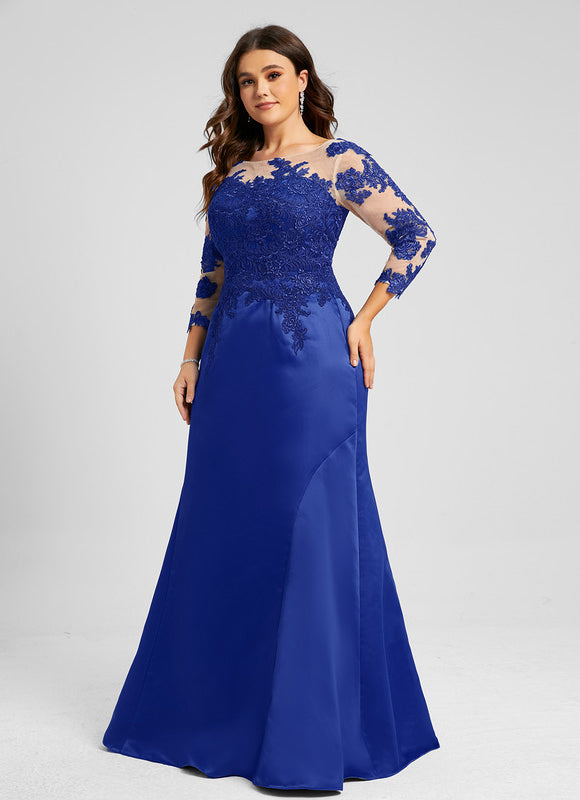 Robe Chic Élégante Bleu Satiné - gallery 7