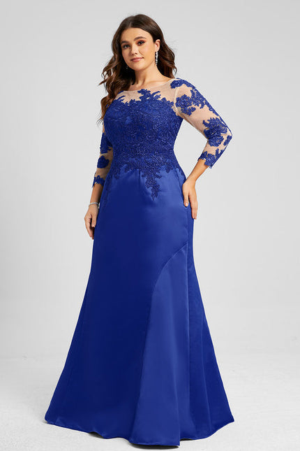 Robe Chic Élégante Bleu Satiné - gallery 7
