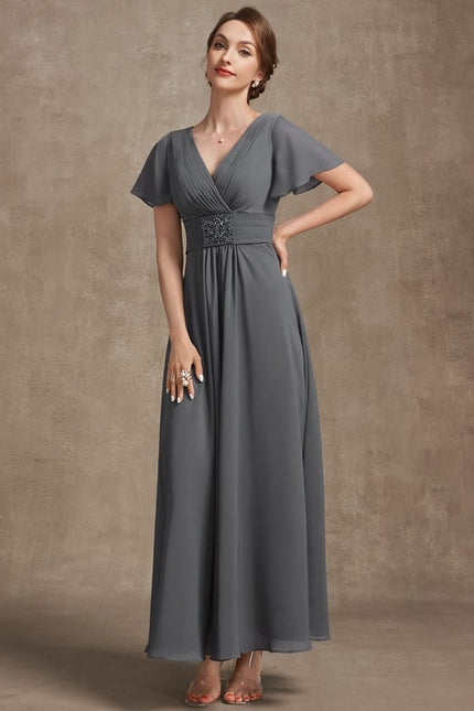 Robe Chic Longue Fluide Grise - gallery 2