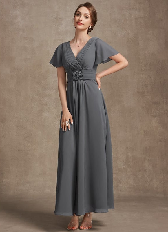 Robe Chic Longue Fluide Grise - gallery 2