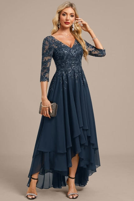 Robe Chic Mousseline Marine - gallery 4