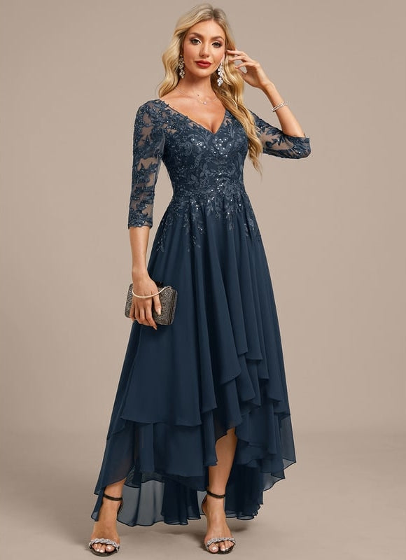Robe Chic Mousseline Marine - gallery 4